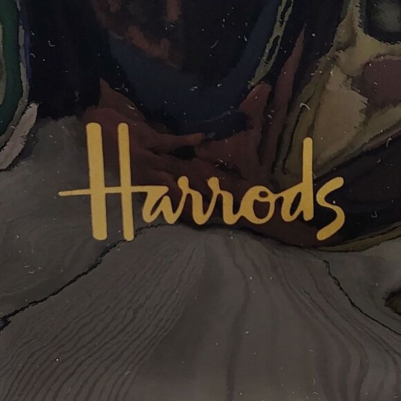 Harrods Glossy Black Patent Makeup Cosmetic Bag Case Gold Logo - Picture 12 of 14